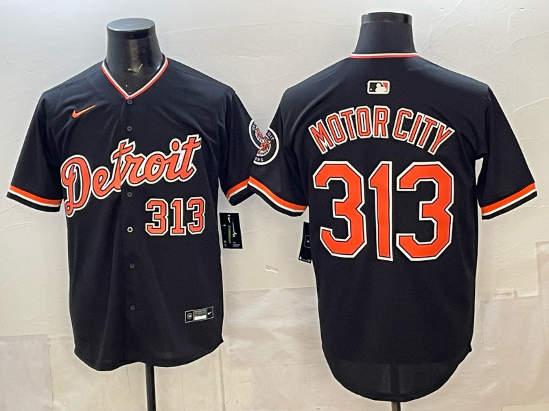 Men Detroit Tigers 313 Motorcity black Game Nike MLB Jersey 2026003->youth mlb jersey->Youth Jersey